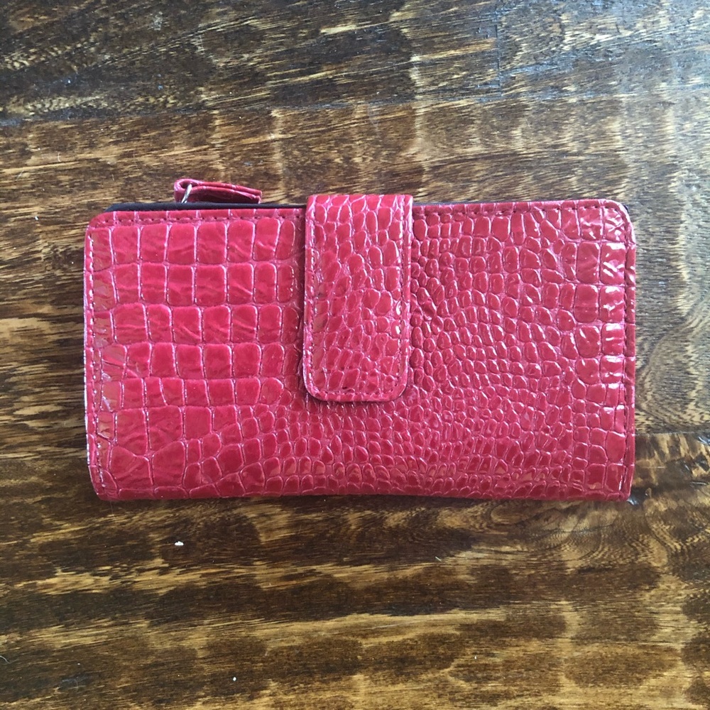 Red Patent Leather Checkbook Wallet (NWOT)
